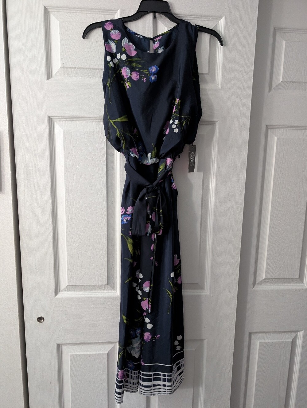 Vince Camuto Navy Jumpsuit With Floral Accents